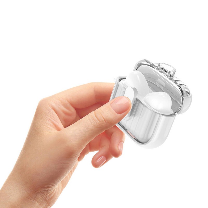 Bal-z Airpods 4 Kılıf Kenarları Renkli Şeffaf Dilimli Silikon Zore Airbag 40 Kılıf