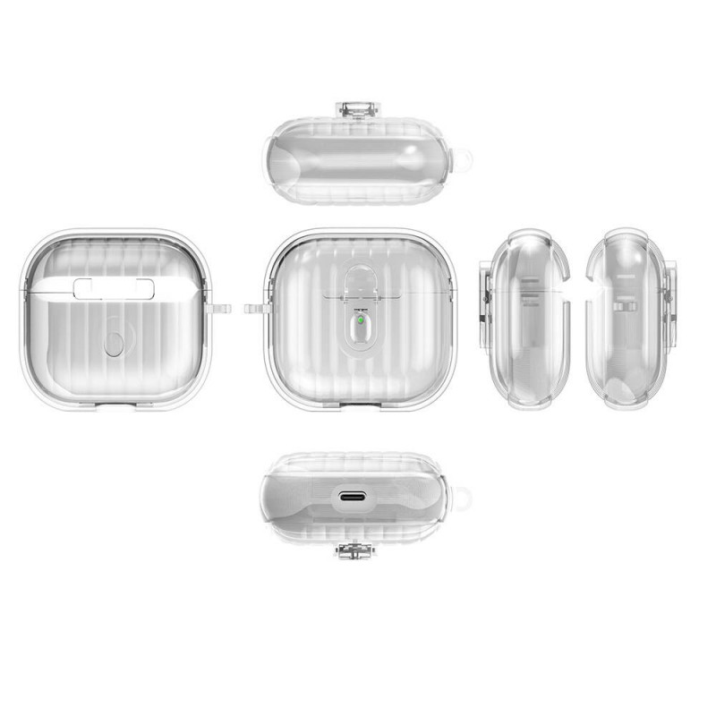 Bal-z Airpods 4 Kılıf Kenarları Renkli Şeffaf Dilimli Silikon Zore Airbag 40 Kılıf