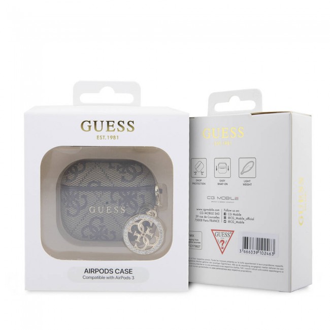 Apple Airpods 3.Nesil Kılıf Guess Orjinal Lisanslı PU Deri 4G Desenli 4G Charm Kapak Apple Airpods 3.Nesil Kılıf Guess Orjinal Lisanslı PU Deri 4G Desenli 4G Charm Kapak