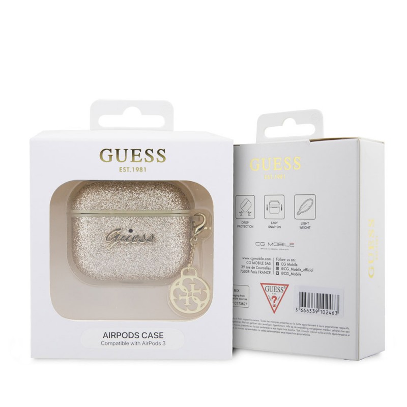 Bal-z Apple Airpods 3. Nesil Kılıf GUESS Glitter 4G Charm Kapak