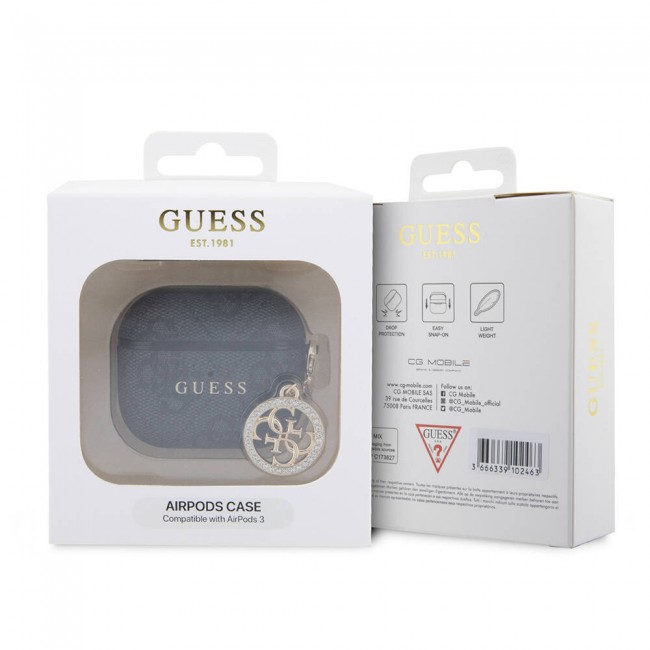 Apple Airpods 3. Nesil Kılıf Guess Orjinal Lisanslı 4G Desenli Taşlı 4G Süs Zincirli Kapak Apple Airpods 3. Nesil Kılıf Guess Orjinal Lisanslı 4G Desenli Taşlı 4G Süs Zincirli Kapak