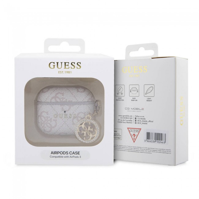 Apple Airpods 3. Nesil Kılıf Guess Orjinal Lisanslı 4G Desenli Taşlı 4G Süs Zincirli Kapak Apple Airpods 3. Nesil Kılıf Guess Orjinal Lisanslı 4G Desenli Taşlı 4G Süs Zincirli Kapak