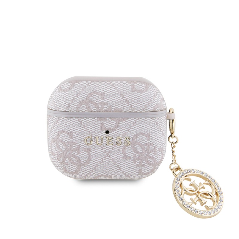 Bal-z Apple Airpods 3. Nesil Kılıf Guess Orjinal Lisanslı 4G Desenli Taşlı 4G Süs Zincirli Kapak