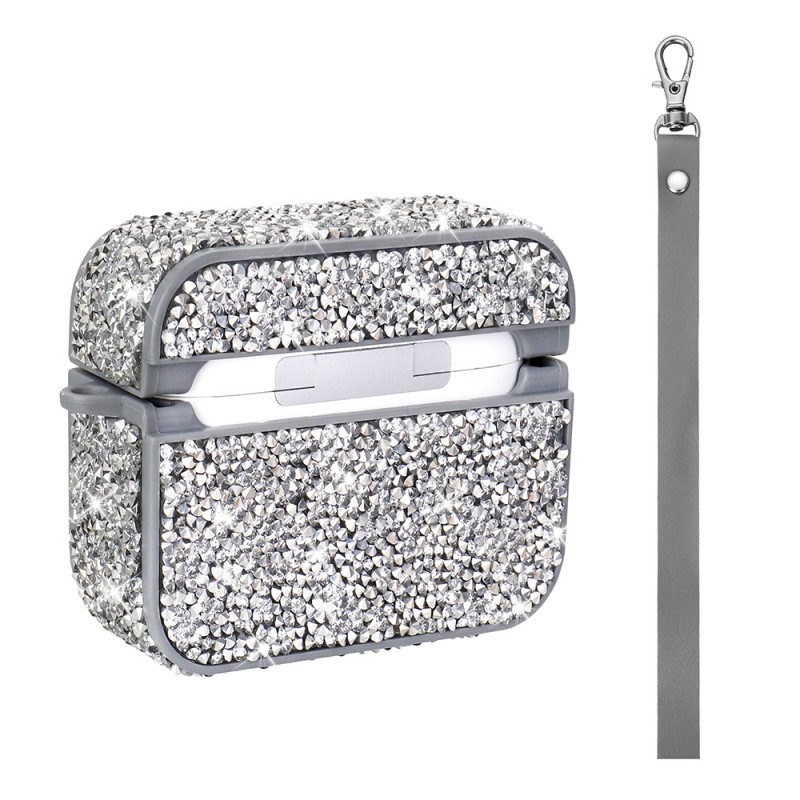 Bal-z Apple Airpods 3. Nesil  Airbag 45 Bilek Askı Aparatlı Simli Şeffaf Kılıf