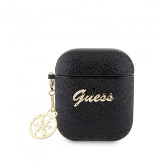 Apple Airpods Kılıf GUESS Glitter 4G Charm Kapak Apple Airpods Kılıf GUESS Glitter 4G Charm Kapak
