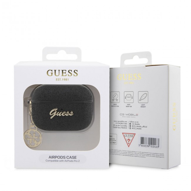 Apple Airpods Pro 2 Kılıf GUESS Glitter 4G Charm Kapak Apple Airpods Pro 2 Kılıf GUESS Glitter 4G Charm Kapak