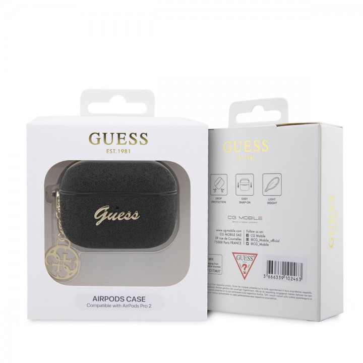 Apple Airpods Pro 2 Kılıf GUESS Glitter 4G Charm Kapak