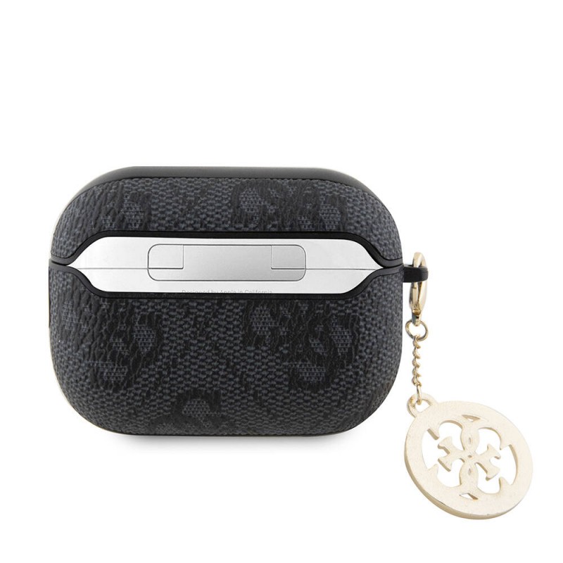 Bal-z Apple Airpods Pro 2 Kılıf Guess Orjinal Lisanslı 4G Desenli Taşlı 4G Süs Zincirli Kapak