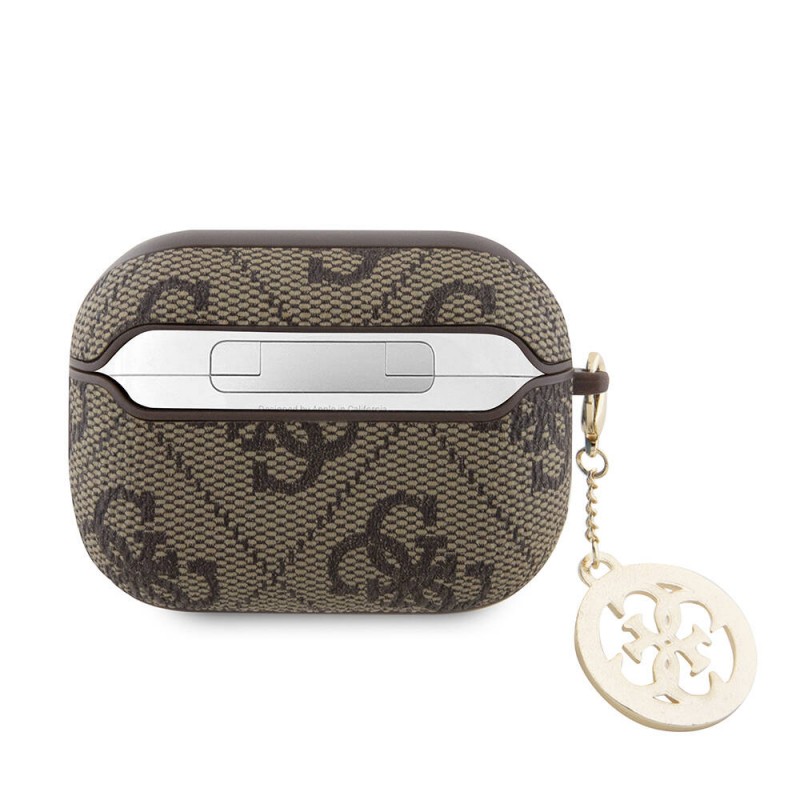 Bal-z Apple Airpods Pro 2 Kılıf Guess Orjinal Lisanslı 4G Desenli Taşlı 4G Süs Zincirli Kapak