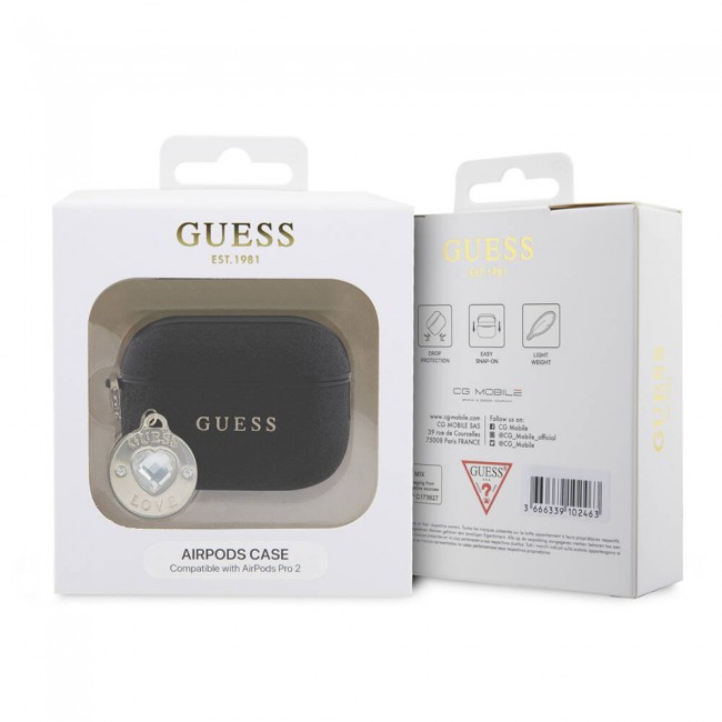 Apple Airpods Pro 2 Kılıf Guess Orjinal Lisanslı Glitter Elmas Kalp Süs Zincirli Kapak Apple Airpods Pro 2 Kılıf Guess Orjinal Lisanslı Glitter Elmas Kalp Süs Zincirli Kapak