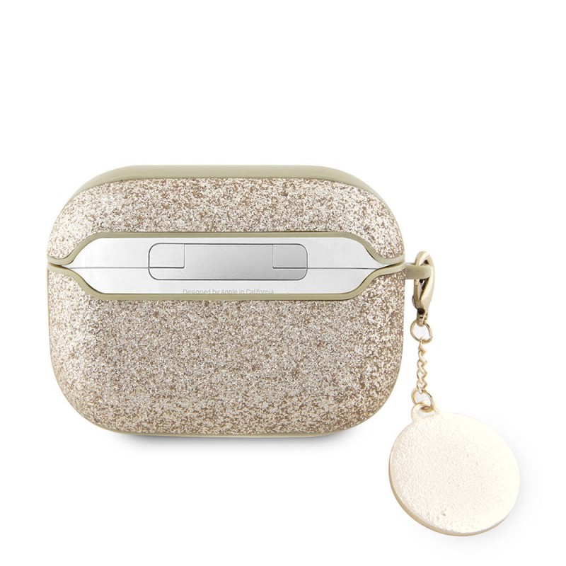 Bal-z Apple Airpods Pro 2 Kılıf Guess Orjinal Lisanslı Glitter Elmas Kalp Süs Zincirli Kapak