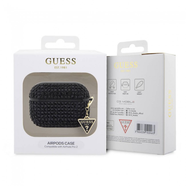 Apple Airpods Pro 2 Kılıf Guess Orjinal Lisanslı Parıltılı Taş Kaplamalı Üçgen Logo Süs Zincirli Kapak Apple Airpods Pro 2 Kılıf Guess Orjinal Lisanslı Parıltılı Taş Kaplamalı Üçgen Logo Süs Zincirli Kapak