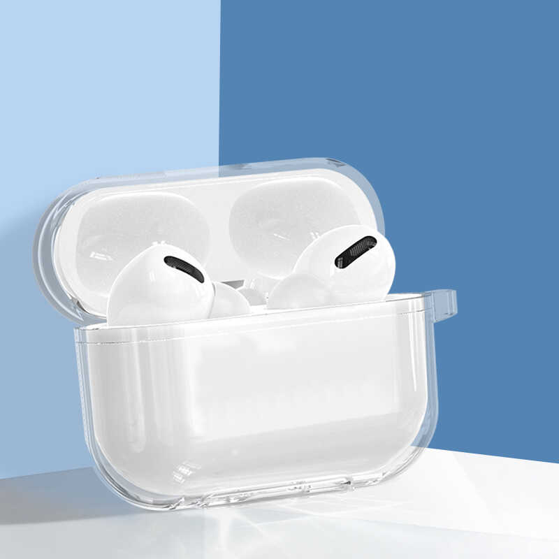 Bal-z Apple Airpods Pro 2 Kılıf Şeffaf Kristal Silikon  Airbag 14 Kılıf