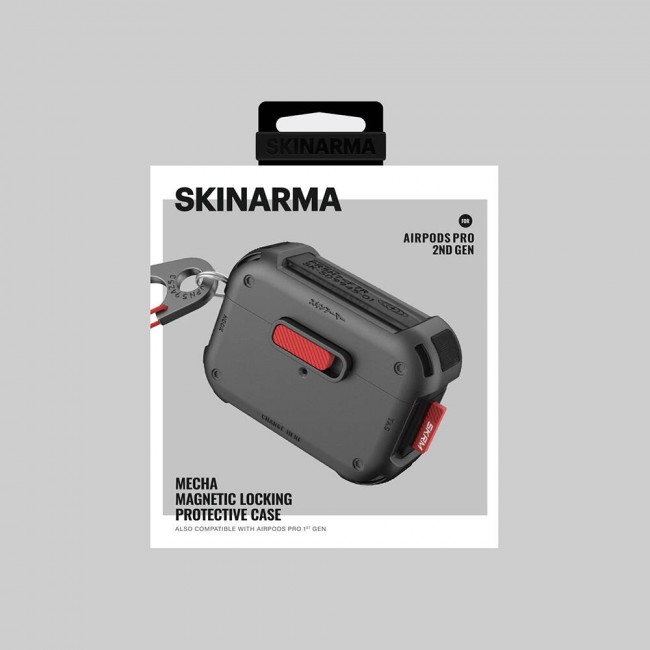 Apple AirPods Pro 2 Kılıf SkinArma Magnetik Kilitli Airbagli Tasarım Mecha Kılıf Apple AirPods Pro 2 Kılıf SkinArma Magnetik Kilitli Airbagli Tasarım Mecha Kılıf