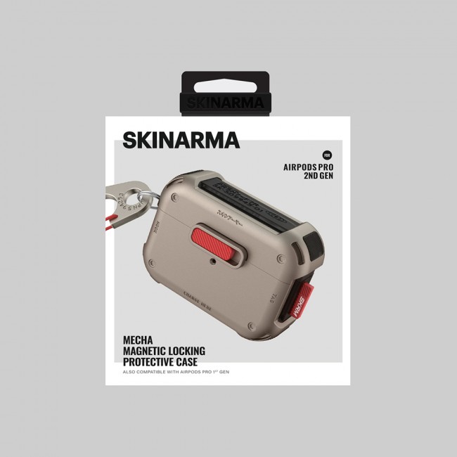 Apple AirPods Pro 2 Kılıf SkinArma Magnetik Kilitli Airbagli Tasarım Mecha Kılıf Apple AirPods Pro 2 Kılıf SkinArma Magnetik Kilitli Airbagli Tasarım Mecha Kılıf