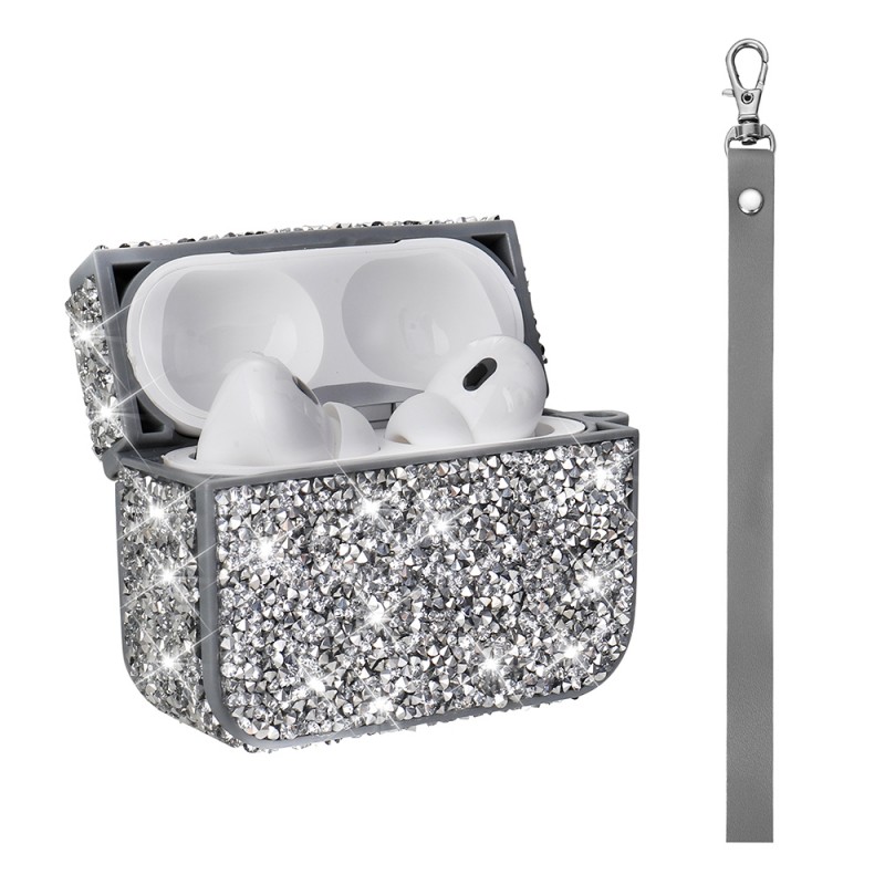 Bal-z Apple Airpods Pro 2  Airbag 45 Bilek Askı Aparatlı Simli Şeffaf Kılıf