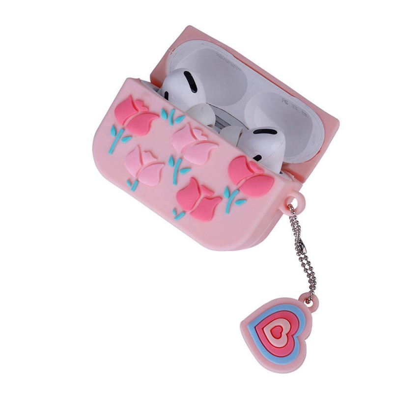 Bal-z Apple Airpods Pro 2  TPU Kabartma Figürlü İpli Airbag 37 Silikon Kılıf