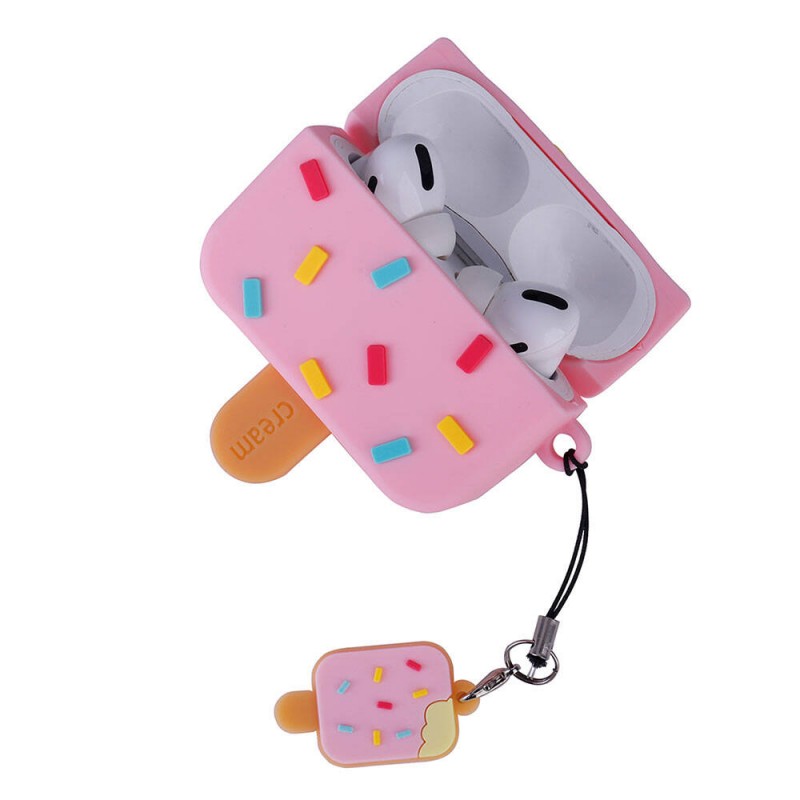 Bal-z Apple Airpods Pro 2  TPU Kabartma Figürlü İpli Airbag 37 Silikon Kılıf