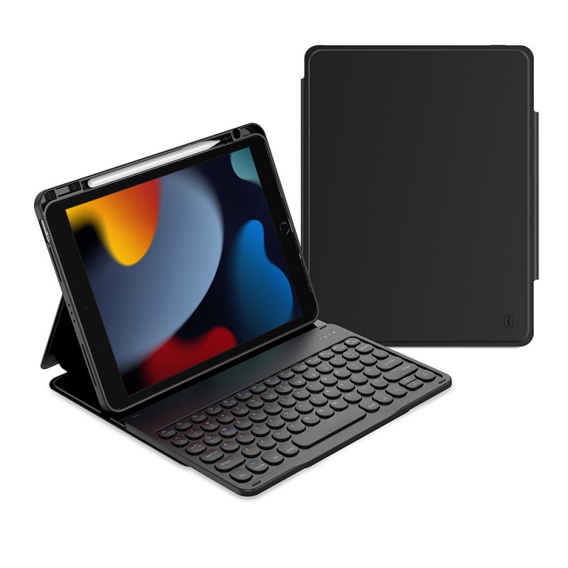 Bal-z Apple iPad 10.2 2021 (9.Nesil) Wiwu Protective Gizli Kalem Bölmeli Klavyeli Kılıf