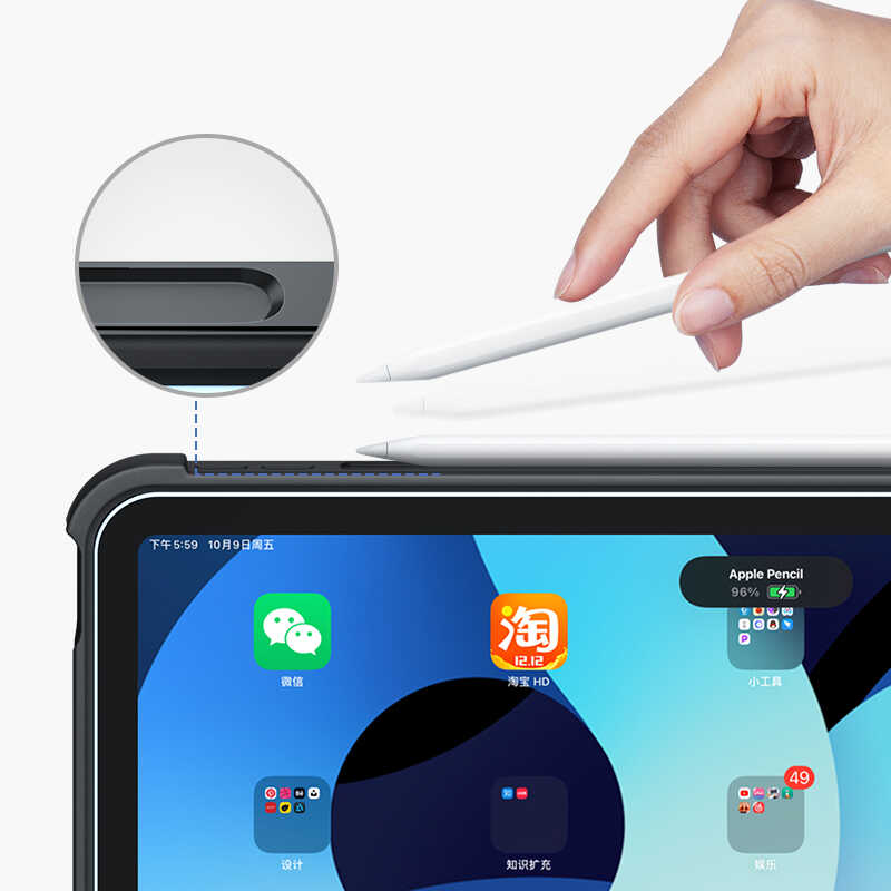 Bal-z Apple iPad 10.2 (8.Nesil) Benks Multifunctional Kablosuz Klavyeli Kılıf