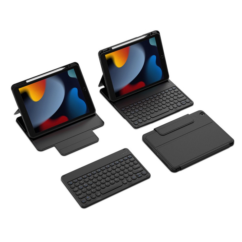 Bal-z Apple iPad 10.2 (8.Nesil) Wiwu Protective Gizli Kalem Bölmeli Klavyeli Kılıf