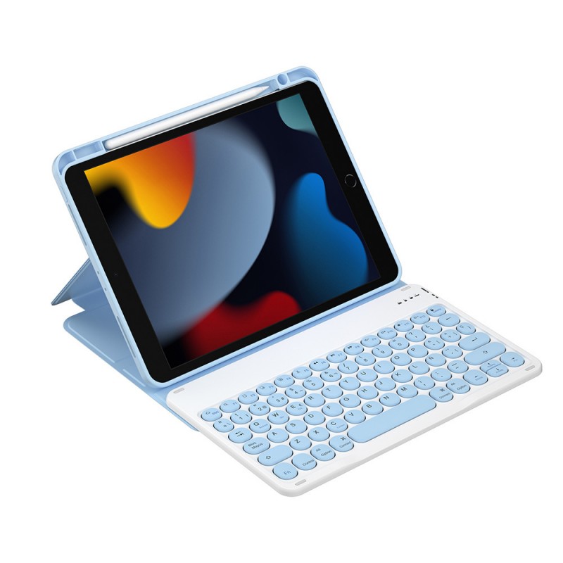 Bal-z Apple iPad 10.2 (8.Nesil) Wiwu Protective Gizli Kalem Bölmeli Klavyeli Kılıf