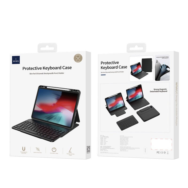Bal-z Apple iPad 10.9 2022 (10.Nesil) Wiwu Protective Gizli Kalem Bölmeli Klavyeli Kılıf