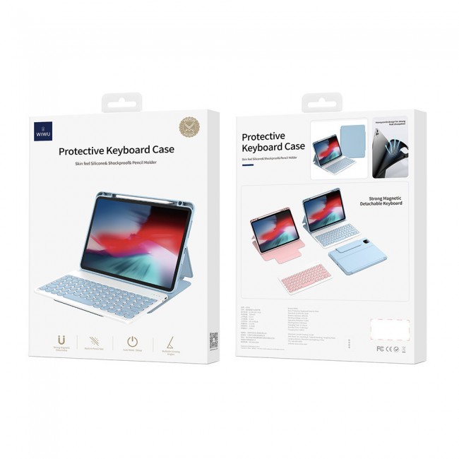 Apple iPad 10.9 2022 (10.Nesil) Wiwu Protective Gizli Kalem Bölmeli Klavyeli Kılıf Apple iPad 10.9 2022 (10.Nesil) Wiwu Protective Gizli Kalem Bölmeli Klavyeli Kılıf