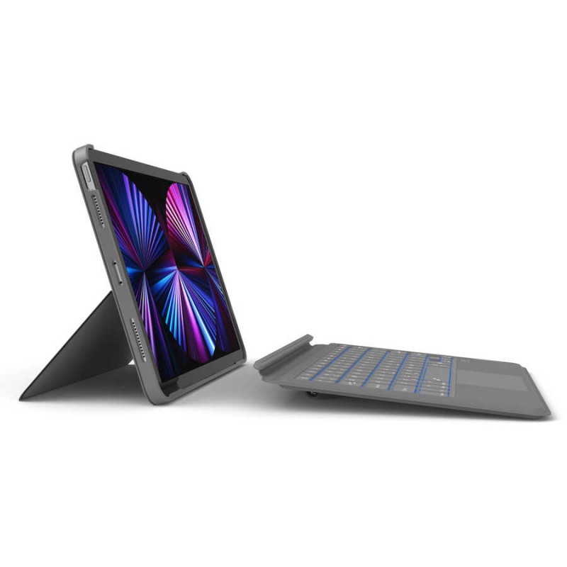 Bal-z Apple iPad 10. Nesil 2022 10.9 Wiwu Combo Led Işıklı Magnetik Standlı Klavyeli Kılıf