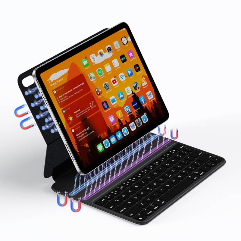 Bal-z Apple iPad 11.Nesil 2025 Wiwu F15 Klavyeli Standlı Magnetik Kılıf
