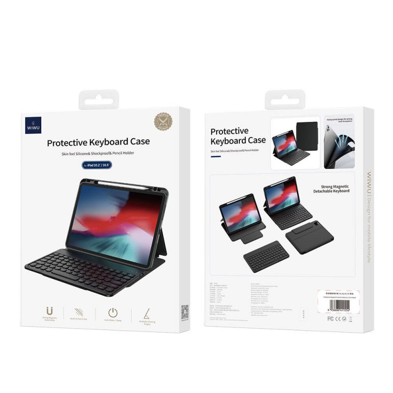 Bal-z Apple iPad Air 10.9 2020 (4.Nesil) Wiwu Protective Gizli Kalem Bölmeli Klavyeli Kılıf
