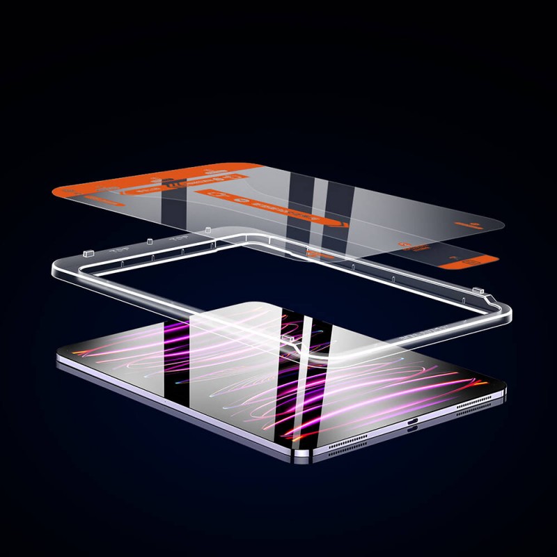 Bal-z Apple iPad Air 10.9 2020 (4.Nesil) Wiwu Wi-GQ002 iVista 5 Katmanlı Temperli Cam Ekran Koruyucu + Kolay Uygulama Aparatı