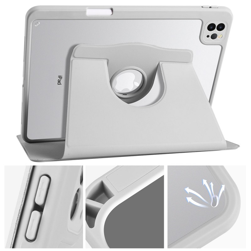 Bal-z Apple iPad Air 10.9 2022 (5.Nesil) Kılıf  Termik Kalem Bölmeli Dönebilen Standlı Kılıf