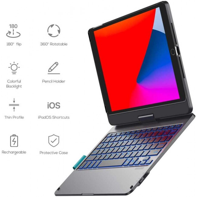 Apple iPad Air 10.9 2022 (5.Nesil) Wiwu Waltz Rotating Keyboard Kablosuz Dönebilen Klavye Apple iPad Air 10.9 2022 (5.Nesil) Wiwu Waltz Rotating Keyboard Kablosuz Dönebilen Klavye