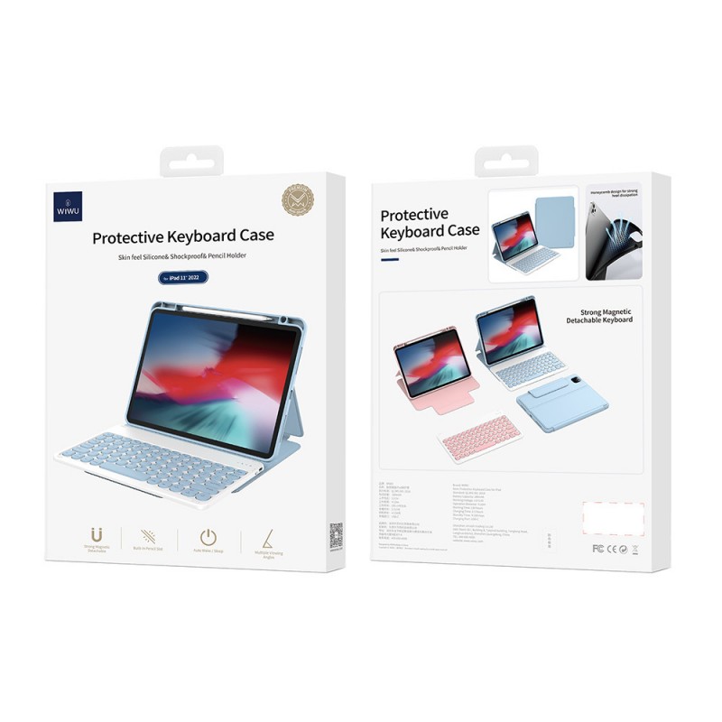 Bal-z Apple iPad Air 11 2024 Wiwu Protective Gizli Kalem Bölmeli Klavyeli Kılıf