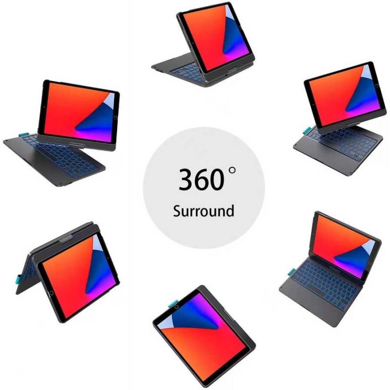Bal-z Apple iPad Air 11 2024 Wiwu Waltz Rotating Keyboard Kablosuz Dönebilen Klavye