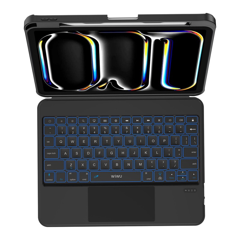 Bal-z Apple iPad Air 13 2024 Wiwu MK-007 Combo Pro Kalem Bölmeli Klavyeli Standlı Kılıf