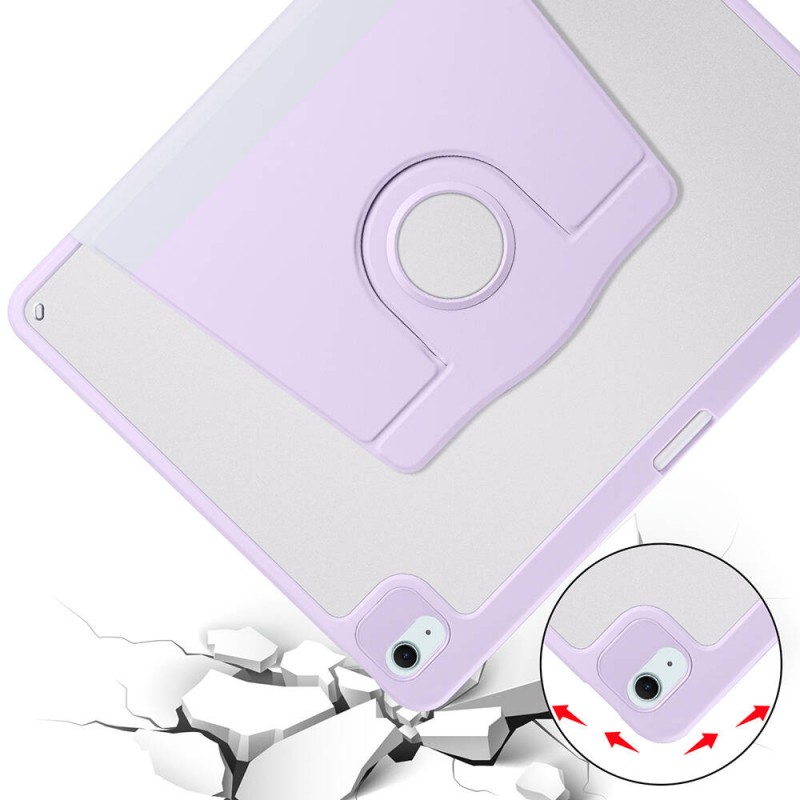 Bal-z Apple iPad Air 13 2025 M3 Kılıf Zore Termik Kalem Bölmeli Dönebilen Standlı Kılıf