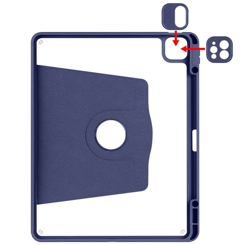 Bal-z Apple iPad Air 13 2025 M3 Kılıf Zore Termik Kalem Bölmeli Dönebilen Standlı Kılıf