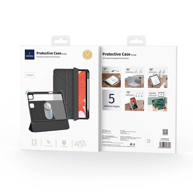Bal-z Apple iPad Air 13 2025 M3 Wiwu 360° Dönebilen Standlı Magnetik Koruyucu Tablet Kılıfı
