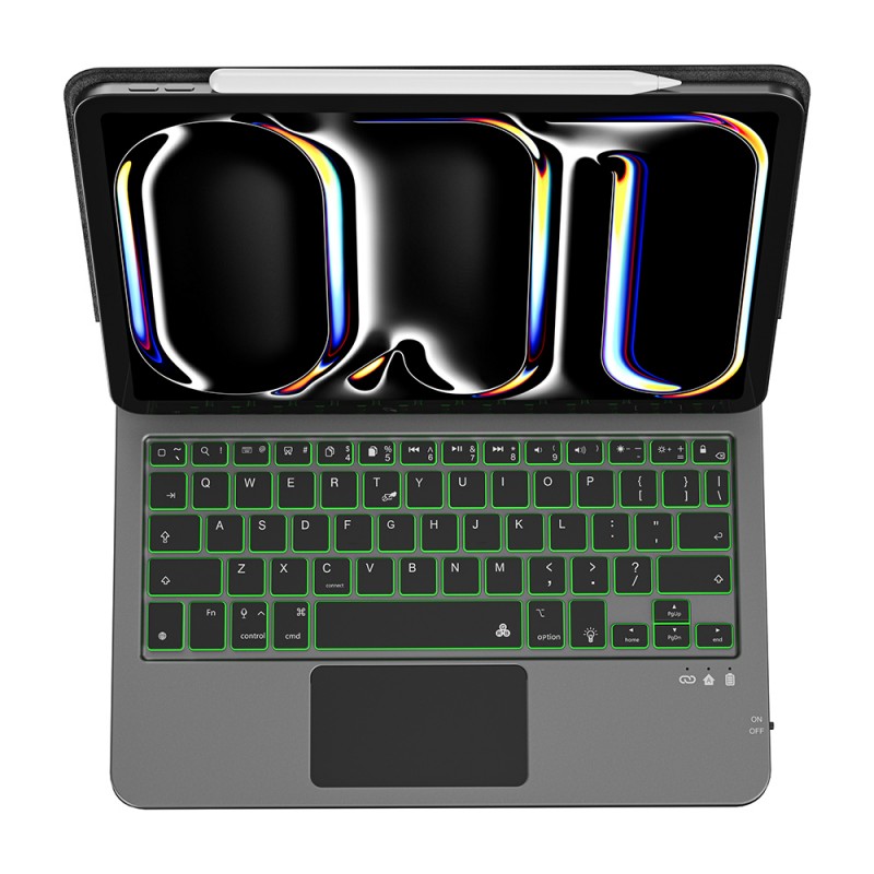 Bal-z Apple iPad Pro 11 2020 (2.Nesil) Wiwu MK-003 Gizli Kalem Bölmeli Klavyeli Standlı Kılıf