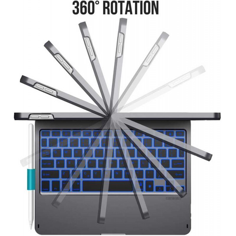Bal-z Apple iPad Pro 11 2020 (2.Nesil) Wiwu Waltz Rotating Keyboard Kablosuz Dönebilen Klavye