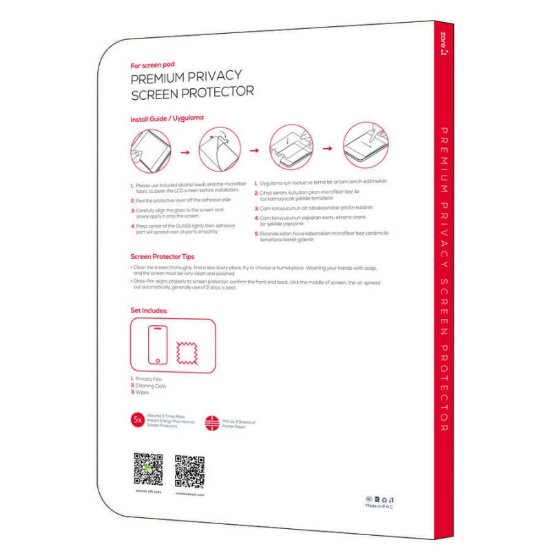 Bal-z Apple iPad Pro 11 2021 (3.Nesil)  Tablet Privacy Temperli Cam Ekran Koruyucu