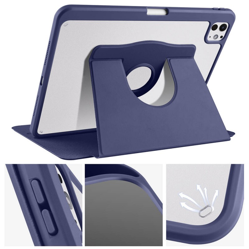Bal-z Apple iPad Pro 11 2024 Kılıf Zore Termik Kalem Bölmeli Dönebilen Standlı Kılıf