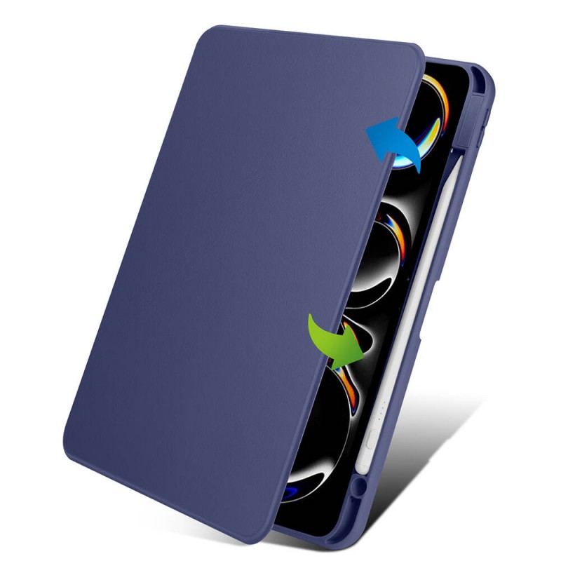 Bal-z Apple iPad Pro 11 2025 M5 Kılıf  Termik Kalem Bölmeli Dönebilen Standlı Kılıf