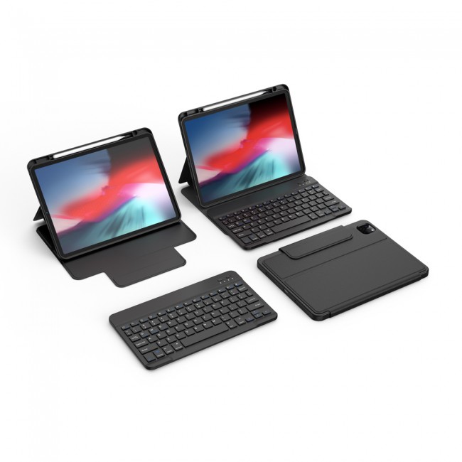 Apple iPad Pro 12.9 2020 (4.Nesil) Wiwu Protective Gizli Kalem Bölmeli Klavyeli Kılıf Apple iPad Pro 12.9 2020 (4.Nesil) Wiwu Protective Gizli Kalem Bölmeli Klavyeli Kılıf