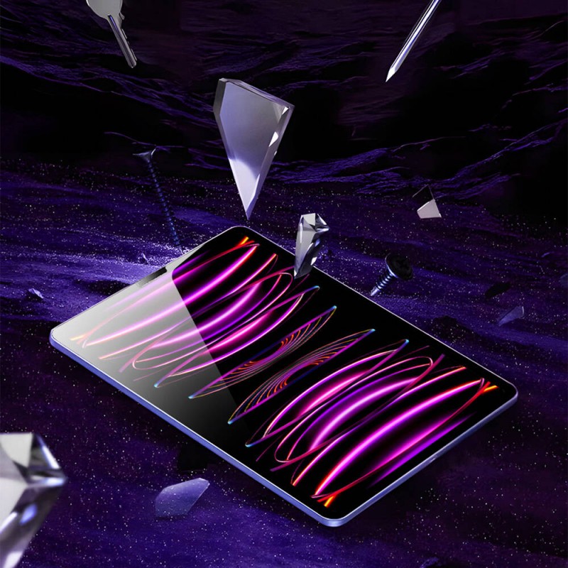 Bal-z Apple iPad Pro 12.9 2020 (4.Nesil) Wiwu Wi-GQ002 iVista 5 Katmanlı Temperli Cam Ekran Koruyucu + Kolay Uygulama Aparatı