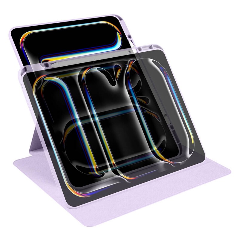 Bal-z Apple iPad Pro 13 2024 Kılıf Zore Termik Kalem Bölmeli Dönebilen Standlı Kılıf