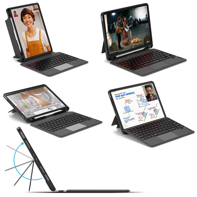 Bal-z Apple iPad Pro 13 2024 Wiwu Mag Touch Klavyeli Standlı Kılıf