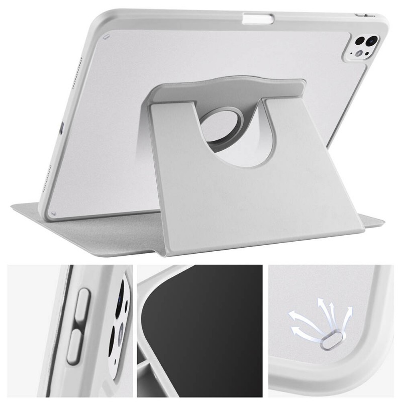 Bal-z Apple iPad Pro 13 2025 M5 Kılıf  Termik Kalem Bölmeli Dönebilen Standlı Kılıf